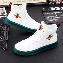 Hong Kong Special cabinet Tongan Supreme white Martin boots Mens thick bottom heightening Inron Little Bee High Help Shoes