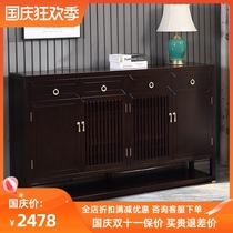 New Chinese style full camphor wood solid wood shoe cabinet home hall cabinet porch storage partition four door storage shoe cabinet simple