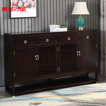 New Chinese style all-fragrant camphor wood solid wood shoe cabinet Household foyer cabinet Entrance storage living room partition four doors to receive shoe cabinet