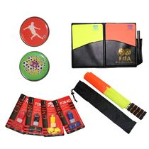 Football match referee border flag pick red and yellow card referee equipment tooth guard whistle whistle captain armband