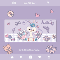 Cute cartoon hand-painted gaming large office lock edge game mouse pad Computer keyboard non-slip table pad rubber pad female