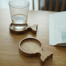 Good morning shop) Japanese-style multi-functional solid wood coaster whale wooden saucer dipping saucer saucer saucer