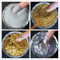 Imported laser gold powder Glitter powder Glitter powder Gold sheet Silver sheet Laser powder Diatom mud Real stone paint sequins