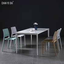 Light Extravagant Rock Plate Dining Table And Chairs Home Small Family Modern Minima Rectangular Dining Table Nordic Dining Table And Chairs Combination