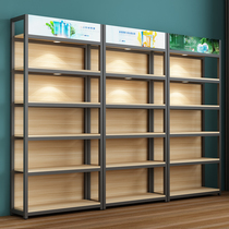 Shelf Shelving Steel Wood Multilayer Supermarket Iron Shelf Sub Convenience Store Container Simple Multifunction Cabinet Products Show Shelf