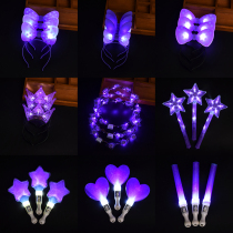 Purple aid stick Star love glow stick headband Concert props Childrens performance luminous headdress headband