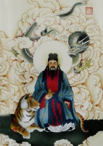 Customized Medicine King portrait statue painting photo paper plastic seal crystal table Medicine King sage scrolls hanging painting stickers