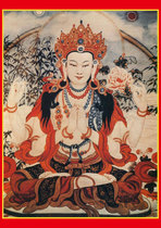 Custom four-armed Guanyin portrait Photo paper plastic sealed crystal table scroll hanging painting Guanyin Bodhisattva Thangka Buddha Statue fate