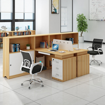 Staff desk and chair combination Simple modern double face-to-face staff financial desk with screen card seat desk