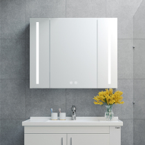 Smart mirror cabinet wall-mounted toilet mirror box with rack wall-mounted storage space aluminum bathroom cabinet mirror can be customized
