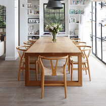 loft solid wood conference table long table modern simple negotiation table new Chinese full staff work table desk table