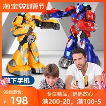 Family parent-child interaction double battle robot boy toy father and son game childrens puzzle thinking training