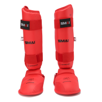 WKF certified SMAI karate foot and leg guards adult youth competition protective gear Hollow Association designated brand