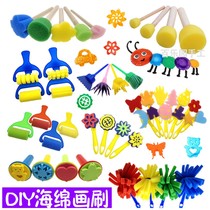 Sponge brush childrens painting graffiti seal Roller roller roller paint teaching tool rubbing childrens diy early education