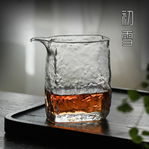 Square Justice Cup Glass Upscale Day Style Hammer Mark Quadrilateral Public Cup Net Red Tea Kongfu Tea With Tea Sea Sub Tea