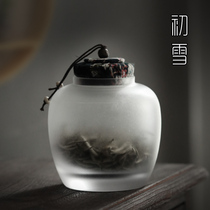 Japanese-style glass tea jar Tea storage sealed storage jar Small jar Small Puer tea tea jar Flower tea jar