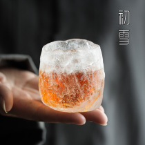 Japanese-style glazed teacup Frozen roasted Kung Fu tea Master cup Single cup tea set High-end fruit wine cup Glass Japanese cup