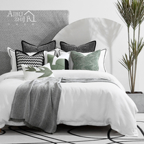 Aibu House Soft-fit-style house Nordic ins light lavish minimalist modern Orioles fly white green bed goods for four sets