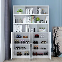 Shoe cabinet bookcase integrated porch cabinet multifunctional with bookshelf combination household light luxury balcony wall sunscreen cabinet