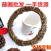 Tuckahoe rattan ring Wedding rattan ring Rattan natural pastoral decoration Dry wreath Christmas circle vine support customization