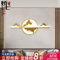  New Chinese wall lamp Sofa background wall decorative painting Modern simple Zen sunrise Chinese style atmospheric landscape wall lamp