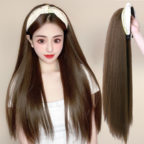 Wig hat one net red fashion detachable hairband wig female long hair simulation Joker long straight hair full headgear