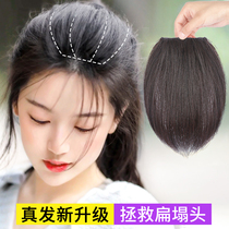 Wig piece real hair no trace invisible pad hair root additional hair volume fluffy hair piece one-piece head top replacement wig female summer