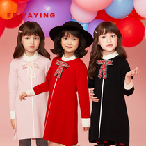 EP Yaying childrens clothing girls dress autumn and winter new small fragrant style wool childrens dress Princess skirt