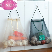 Hanging bag moisture-proof breathable storage mesh bag kitchen hollow hanging bag portable handle storage bag ladies bag