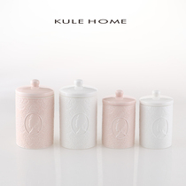 KULE HOME Light Luxury Ceramic Storage Jar Home Living Room Personalized Tea Jar Commercial Hotel Creative Storage Jar