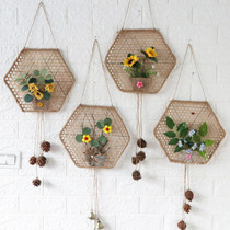 Bamboo net hanging kindergarten Huanchuang decorative materials Forest pastoral wind creative handmade hemp rope bamboo products hanging