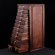 No Lacquer American Black Walnuts Solid Wood Tea Containing Box Tea Cake Divided Tea Tray Puer Wake Tea Box Store Tea Cabinet