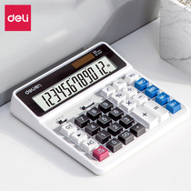 Del computer keys desktop calculator accounting special large display solar dual power bank multi-function Office business type 12 computer shop keyboard calculator