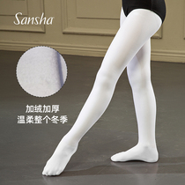 sansha France childrens dance pantyhose autumn and winter plus velvet padded girl leggings Ballet Socks