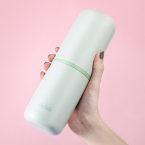 Gargling Cup toothbrush storage box travel dental box cylinder portable washing Cup simple household brush cup set