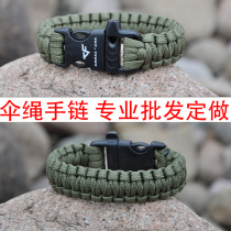 Outdoor Survival Wilderness Survival Whistle Buckle Survival Paracord Bracelet 7 Core Paracord Bracelet Color Customized