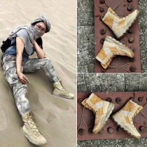 Spring and summer outdoor boots light hiking shoes high-top leather waterproof non-slip hiking shoes women breathable desert boots anti-sand