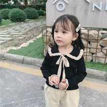 Childrens clothing 2021 autumn and winter New Base shirt childrens baby shirt girls baby long sleeve T-shirt plus velvet foreign style jacket