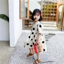 Girls  dresses summer 2021 new Korean skirt baby children net celebrity foreign style girl polka dot princess skirt