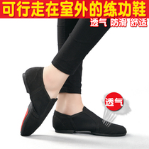 Ballet shoes wear outside dance shoes Womens soft-soled practice shoes Body ethnic leather free lace-up summer mens children