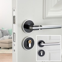  American space aluminum silent door lock Indoor bedroom split lock Mechanical handle lock Household hardware lock three-piece set