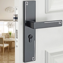  Household indoor door lock Universal wooden door lock Door handle Bedroom door lock Aluminum alloy silent bathroom
