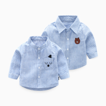 Baby Shirt Male Spring Autumn Children Boy Autumn Clothes Long Sleeve Blouse Blouse Blouse The Baby Boys Autumn Clothes Baby Foreign Air Lining Clothes