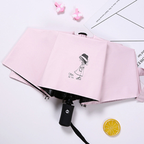 Fully automatic umbrella female clear and rain dual-use sun umbrella Large number sunscreen Anti-UV shading and wind folding student