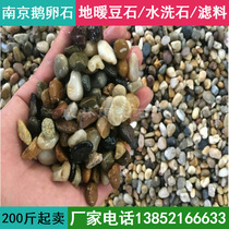 Floor heating and leveling backfilled with Bean stone washed pebbles Pebble filter material black gravel river beach stone garden paving stone head