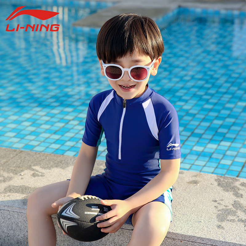 Li Ning 子供用水着男の子と女の子用ワンピース 2024 新しい赤ちゃん男の子小、中、大子供プロの日焼け防止水泳用品
