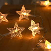 Game house tent decoration LED five-pointed star light string battery star light Christmas light holiday light decorative light string light
