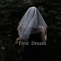 FirstDream new bridal headwear wedding ceremony licensed shot white double layer short veil