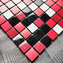 Black white red wall stickers background wall mosaic tiles self-adhesive self-adhesive retro color Art Square decoration