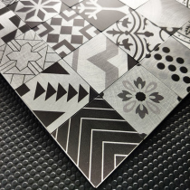 Tile mosaic lattice tile wall sticker background wall Self-adhesive art dining side cabinet color retro French net red brick